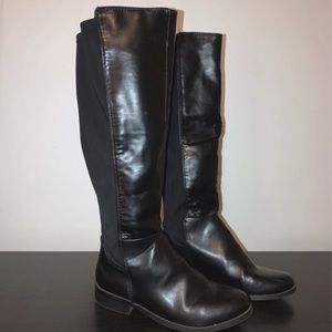 Black leather boots